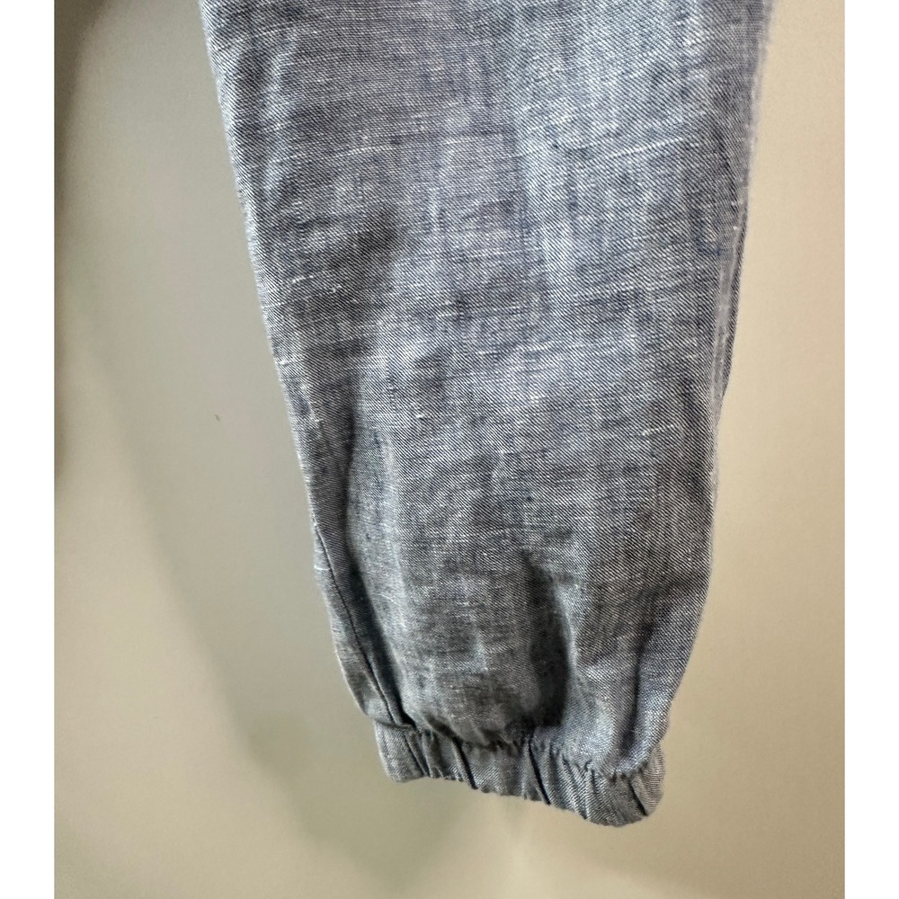 Athleta CABO Linen Jogger Pants Chambray Blue Resort Beach Zip Pockets Size 0 - Picture 7 of 14